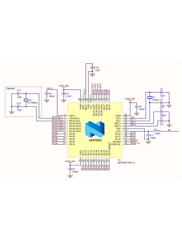 NRF51822 inkişaf dəsti pulsuz göndərmə nrf51822 Bluetooth 4.0, 4.1, 4.2 rəsmi EK ilə uyğun inkişaf lövhəsi