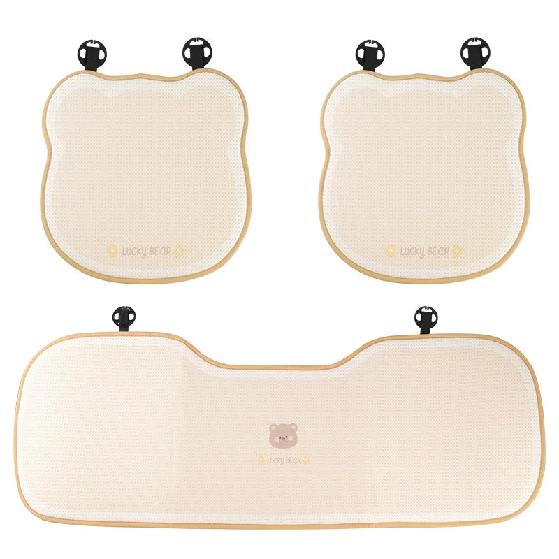Car seat cushion, summer ice silk cooling cushion, cute one-piece for girls, all-season, back seat cover.