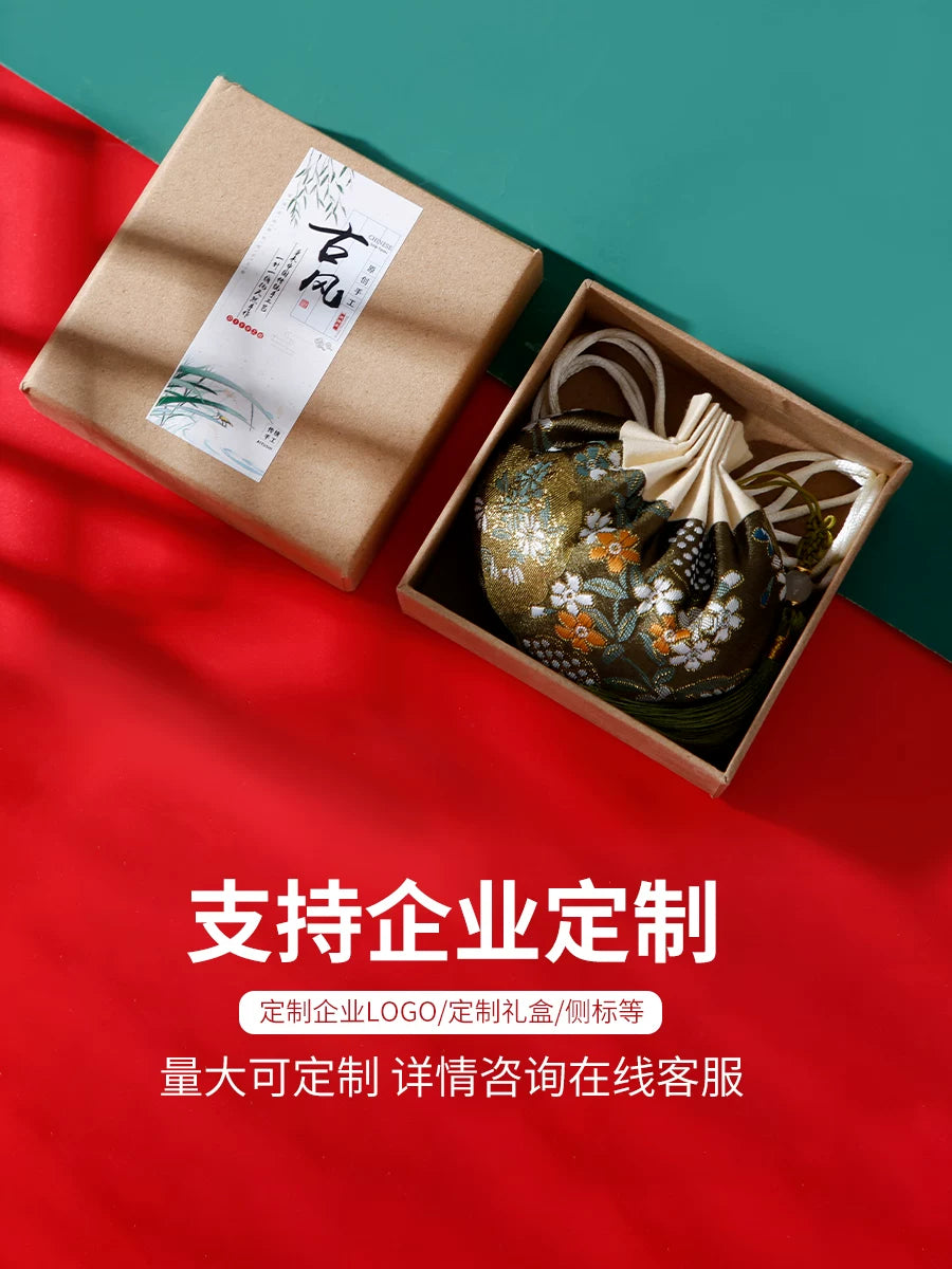 Qızıl ipək çaplı Hanfu pul kisəsi kisəsi, qədim üslublu kisə boş çanta, Çin üslublu kisə, ağcaqanad kovucu, Hanfu bəzəyi, əl çantası