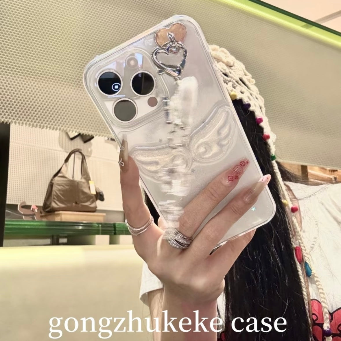 Yapon və Koreya Epoksi üçölçülü parıldayan qanadlar iPhone 17 16promax mobil telefon qutusu iPhone15 yeni 14PRO Apple 13 12mini yumşaq qabıq 11pro düşməyə qarşı qoruyucu örtük XS hər şey daxil
