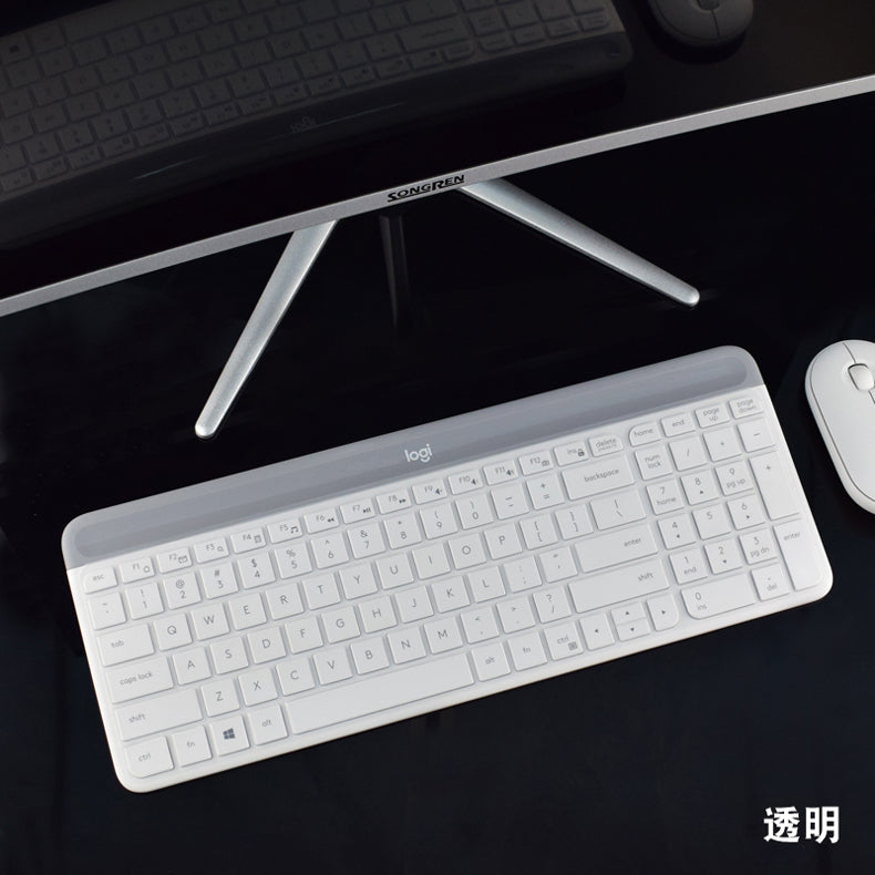 Logitech MK470 K580 klaviatura membranı TPU yüksək şəffaf silikon toz və suya davamlı qol qoruyucu film örtüyü Masaüstü Bluetooth simsiz klaviatura və siçan dəsti ofis toz örtüyü qolu tam örtük