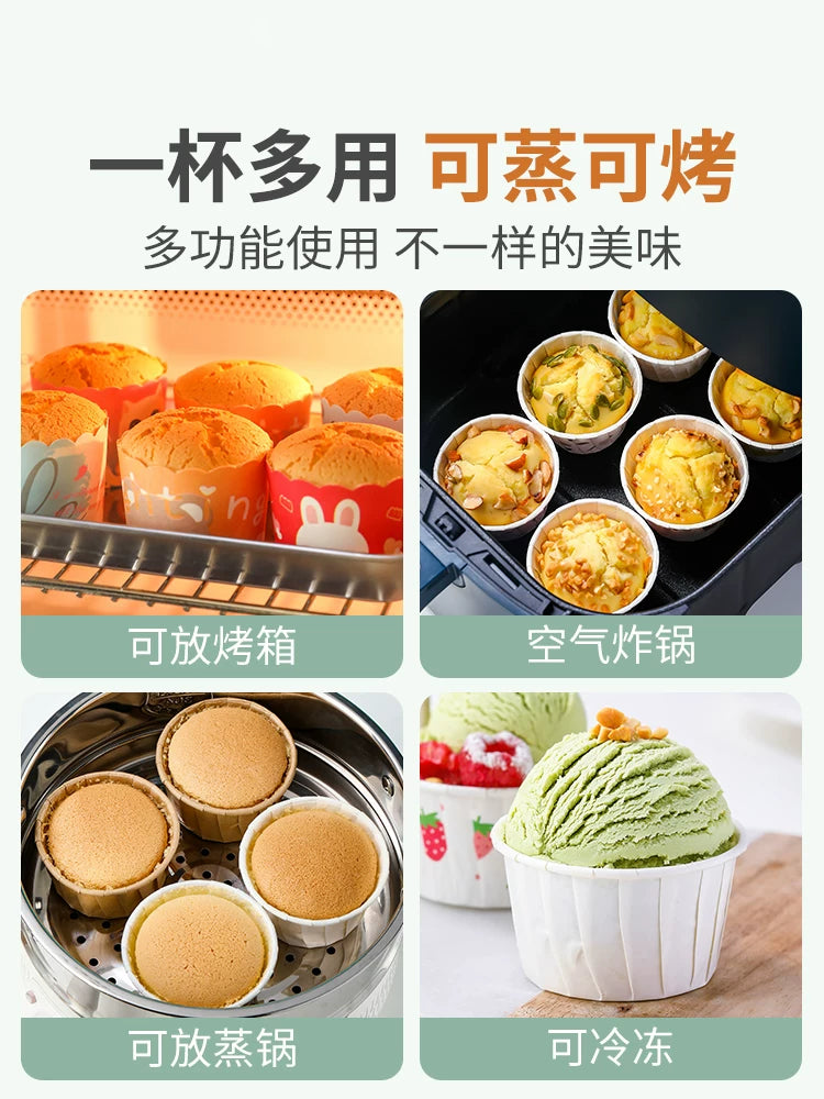 Yüksək temperatura davamlı tort fincanı muffin bişirmə alətləri Pişirməyə davamlı muffin kağız fincanı Kraft yağa davamlı keks kağızı qabı