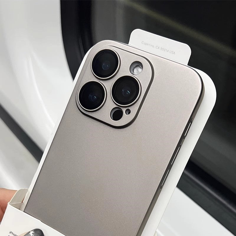 ins qabaqcıl çılpaq metal titan toxuması iPhone16pro Apple 14 mobil telefon qutusu 17ProMax yeni 11 şaxtalı 12 barmaq izinə qarşı 13 kişi və qadın 15plus 16promax düşməyə qarşı örtük üçün uyğundur