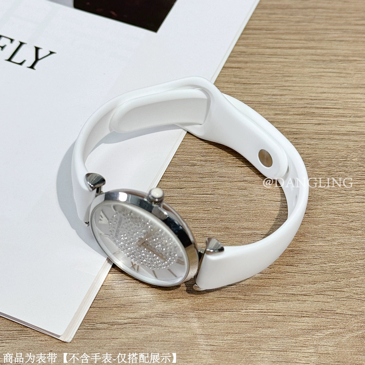 Princess Danling's Armani saat qayışı, qadın ulduzlu tərs silikon qolbaq AR11344 Ferris çarxı