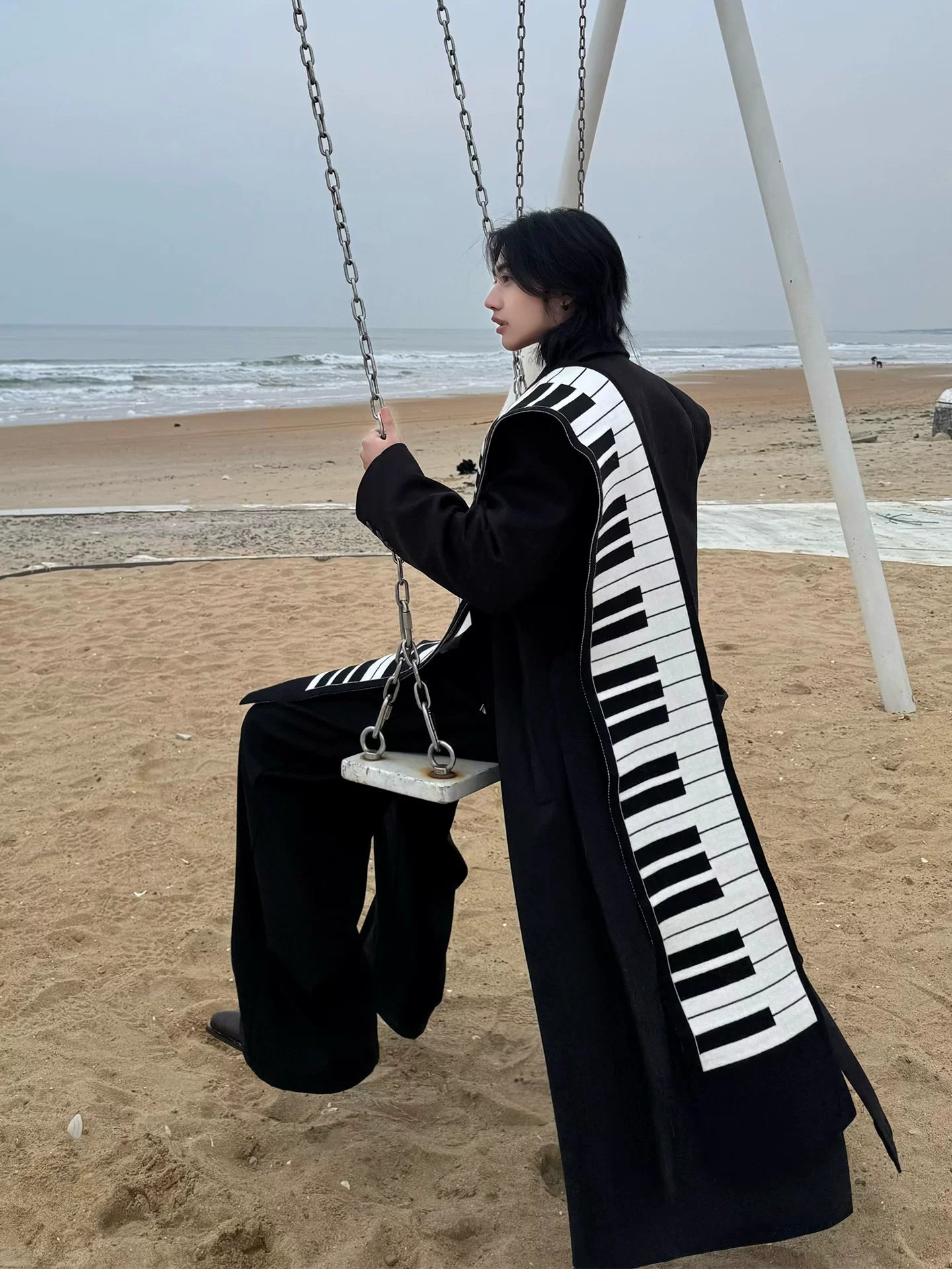 BALITONE "Luofu Melody" orijinal dizayn fortepiano yaylığı imitasiya dovşan məxmər jakarlı boyunlu isti şal