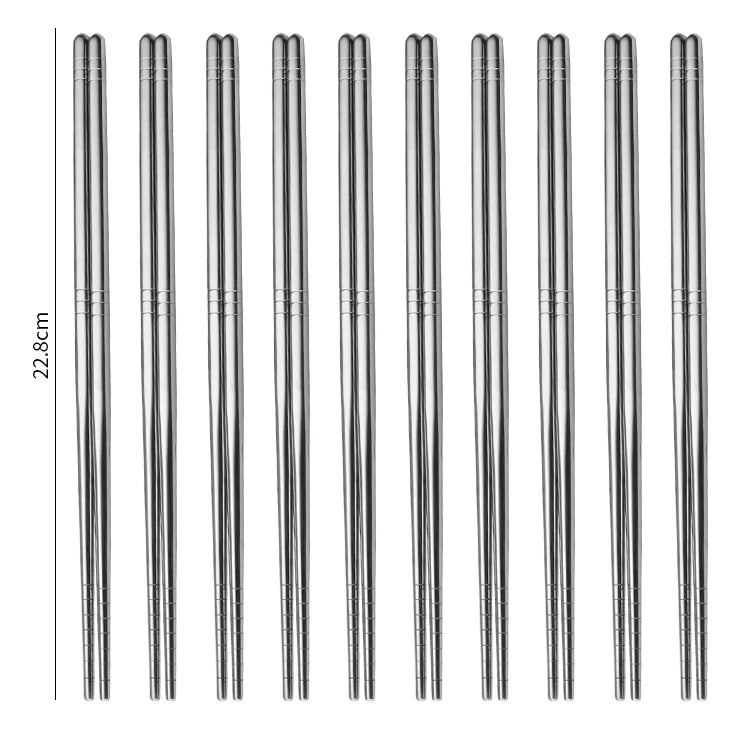 Paslanmayan polad çubuqlar 304 məişət oteli sürüşməyən yanmağa qarşı kvadrat metal çubuqlar gümüş dəmir sürətli 10 cüt ailə dəsti