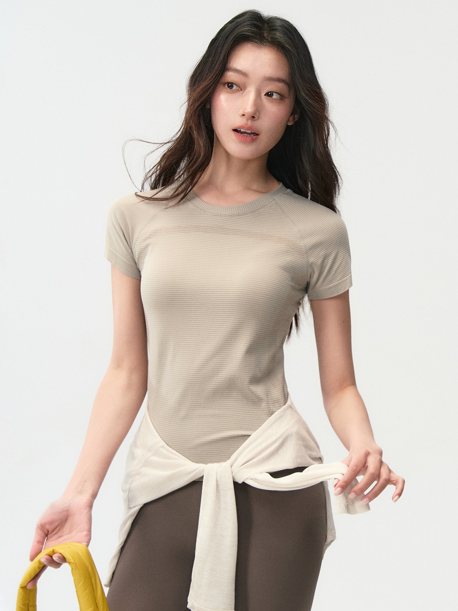 Ağır Atletika Fairy Slim Qadın Yoqa Geyimi Açıq Havada Velosiped sürmə Tez Quruyan Fitnes Qısaqol T-shirt Qaçış Məşq İdmanı Yuxarı