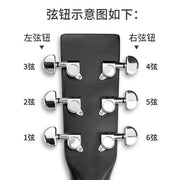 Xalq gitara tənzimləyicisi düyməsi, universal dirək, gümüş akustik gitara simli bükmə, tam qapalı tuner aksesuarı - 2