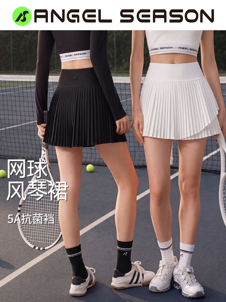 Mələk Sezon Orqan Qatlı Tennis Ətəyi Qadın 2026 Yeni Badminton Geyimi İdman Kostyum Ağ Etek