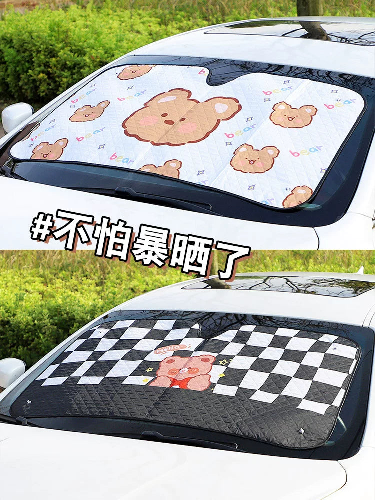 Car sunshade, window sunshade, folding sunshade and heat-insulated windshield cover are essential for universal parking.