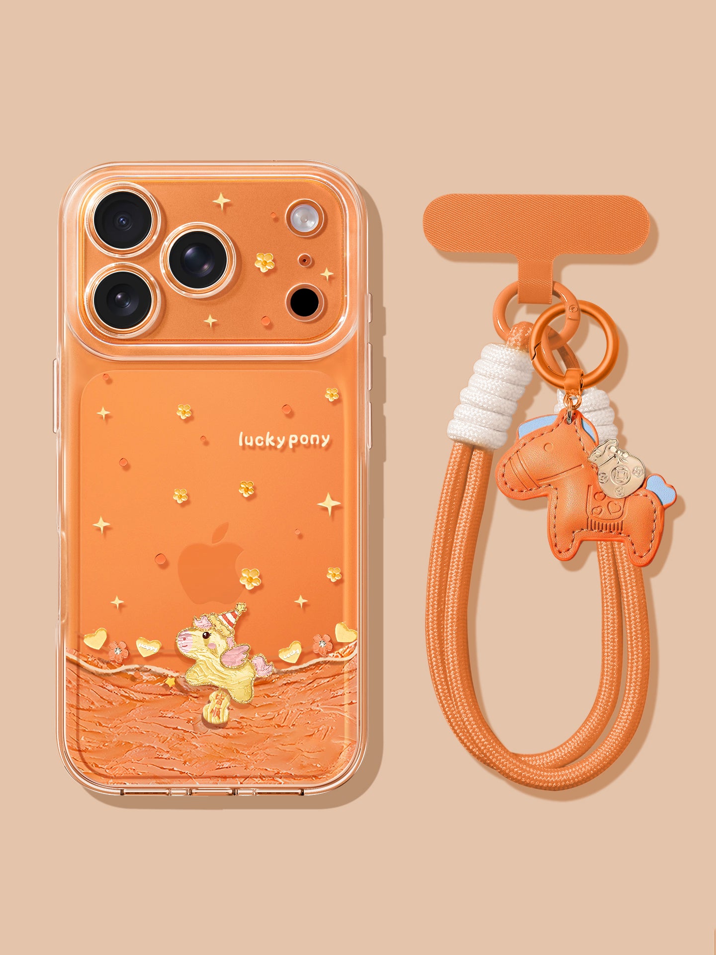 Uston Apple 17promax mobil telefon qutusu üçün uyğundur yeni iphone17 lanyard ilə 16 yağlı boya pony 15 cute pro hər şey daxil maks düşməyə qarşı 14 qadın 12 narıncı 13 şəffaf 17pro dəst