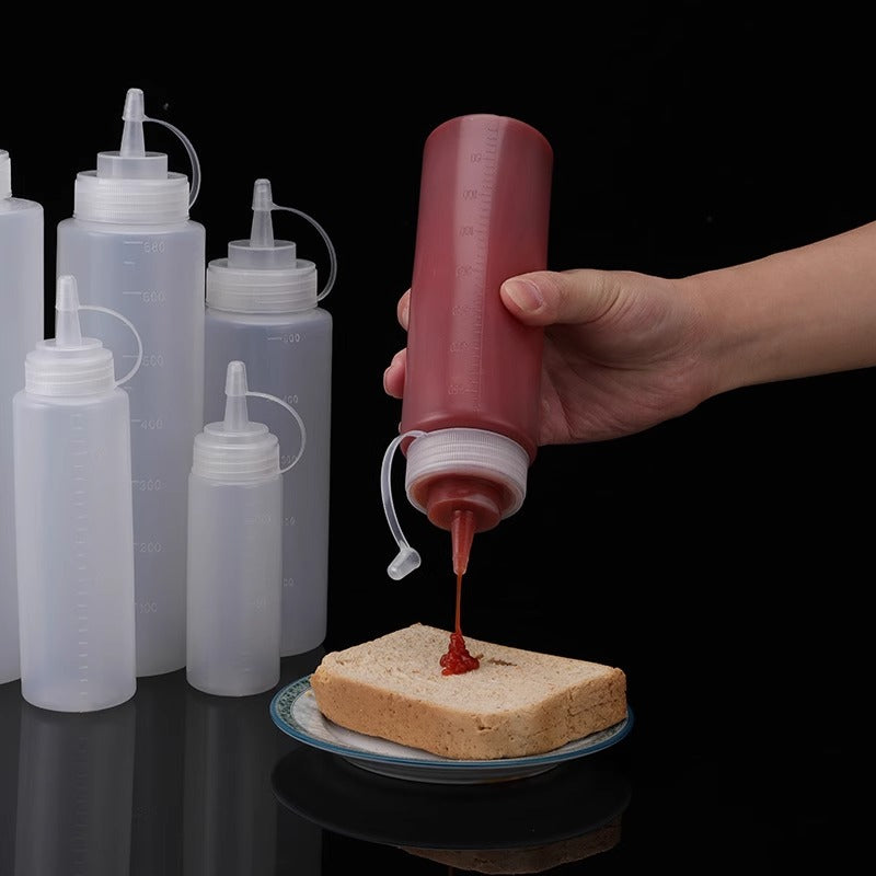 Sıx sous şüşəsi pomidor salatı sousu plastik ucluq sıxmaq üçün sıxma şüşəsi kommersiya yağ şüşəsi məişət sousu sousu ədviyyat şüşəsi - 2