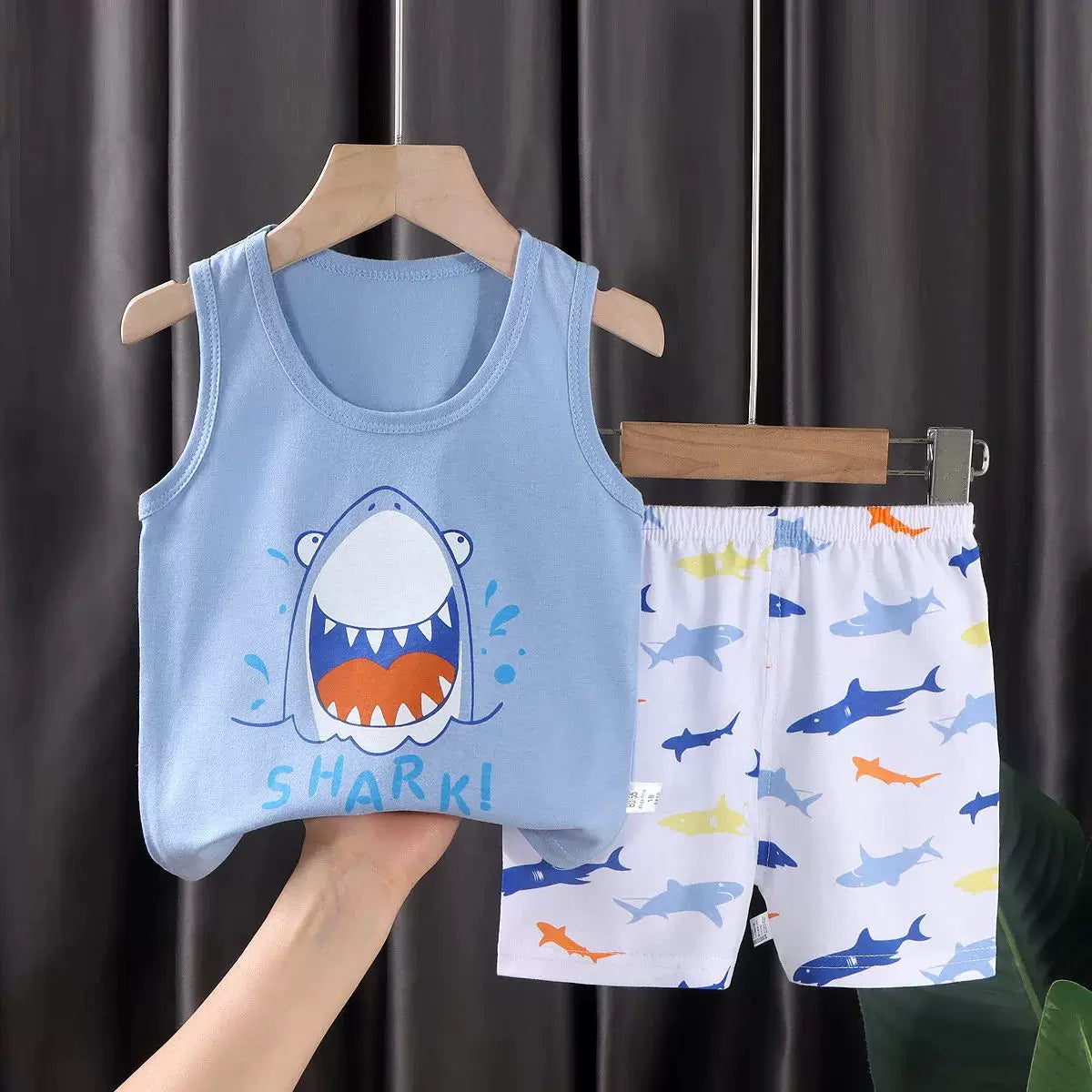 2PCS Uşaq Geyim Jilet Kostyum Uşaq Dəstləri Summer Cott - 2