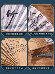 Fan Qədim üslubda qatlanan fan Çin üslubunda rəqs rəqsi uşaq yay Hanfu qadın cheongsam mürəkkəb boyama qatlanan kiçik kağız fanat