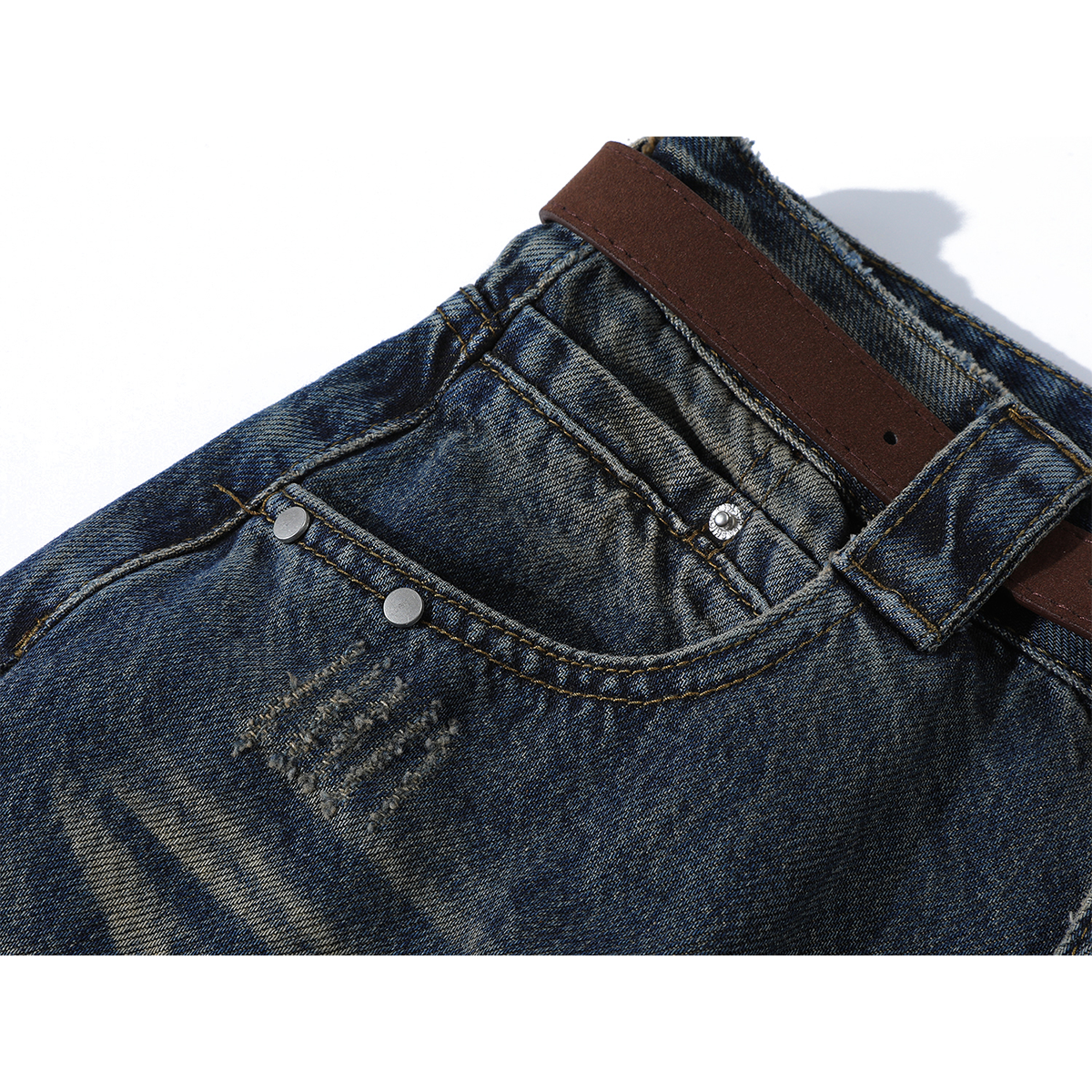 Chorissa Retro İsti Qız Yüksək Bel Geniş Ayaqlı Cins Şalvar Qadınlar üçün 2025 Payız Yeni Stil Dizaynı Çox yönlü boş şalvar