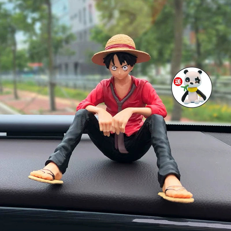 Anime One Piece Avtomobil Dekorasiyası Gülən Üz Lüffi Zoro Əl işi İnternet Məşhur Avtomobilin Mərkəzi Konsolu Daxili Dekorasiya Kuklası