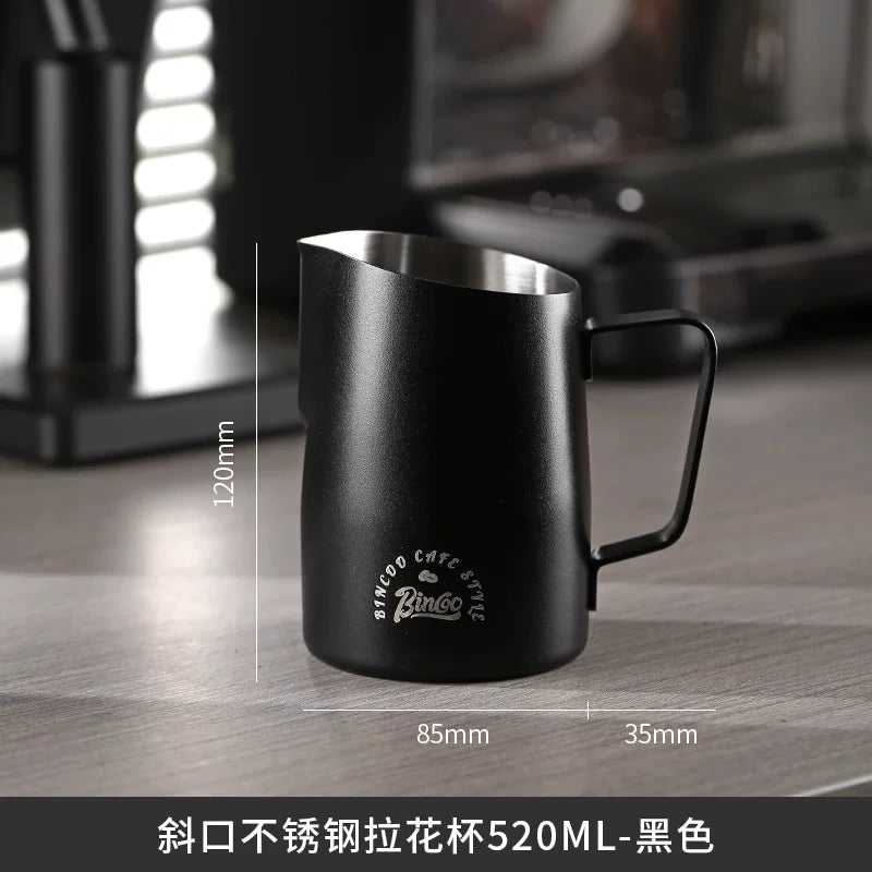 bincoo latte art çəllək İtalyan paslanmayan poladdan hazırlanmış süd köpüyü stəkan sivri ağızlı süd çəllək latte sənət qabı professional qəhvə latte sənət stəkanı