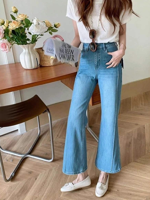 Qadınlar üçün böyük ölçülü retro qısaldılmış şalvar, yeni yaz stili, arıqladan və armud formalı bədən quruluşu üçün yaraşıqlıdır.