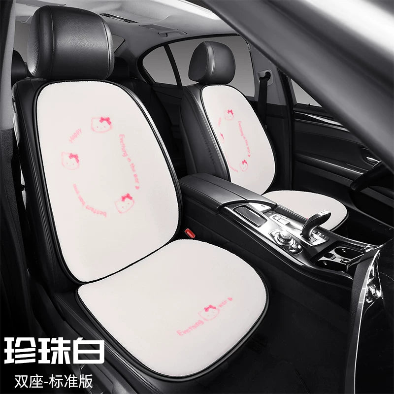 Cartoon cat little cat design winter car seat cushion, short, soft, warm and thick, cute for girls, semi-covered seat cushion.