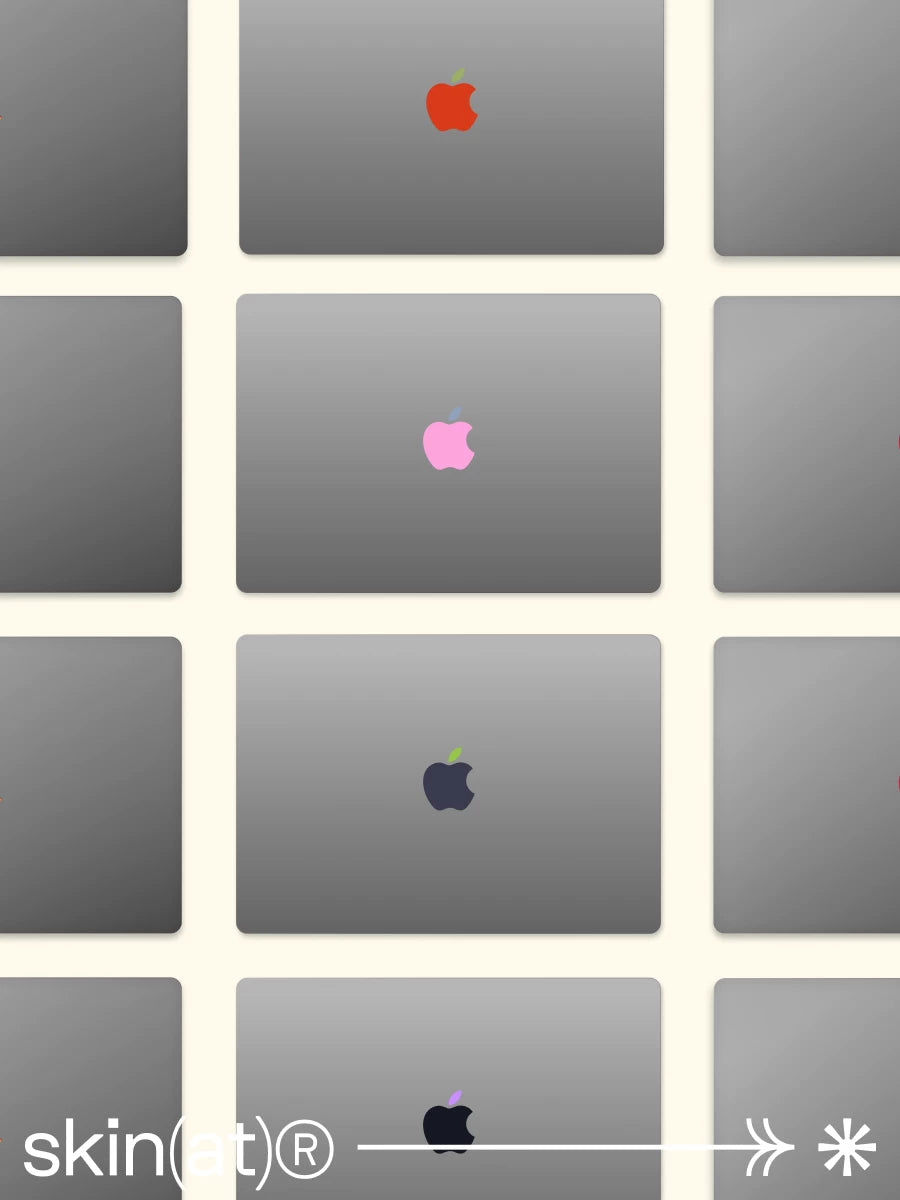 SkinAT Apple rəngli film, Mac notebook Pro 16 Apple loqosu yaradıcı stiker, MacBook Air 13M5 qoruyucu film, MacBook Neo bərk rəngli loqo qoruyucu film üçün uyğundur.