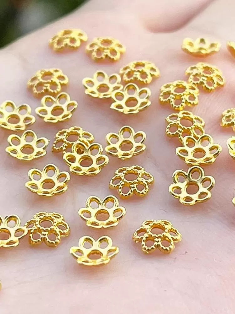 Pulsuz çatdırılma 6 mm içi boş ərinti tori, muncuq ayırıcı, spacer, muncuq asqı, bodhi toxumu, əl işi DIY zərgərlik aksesuarları