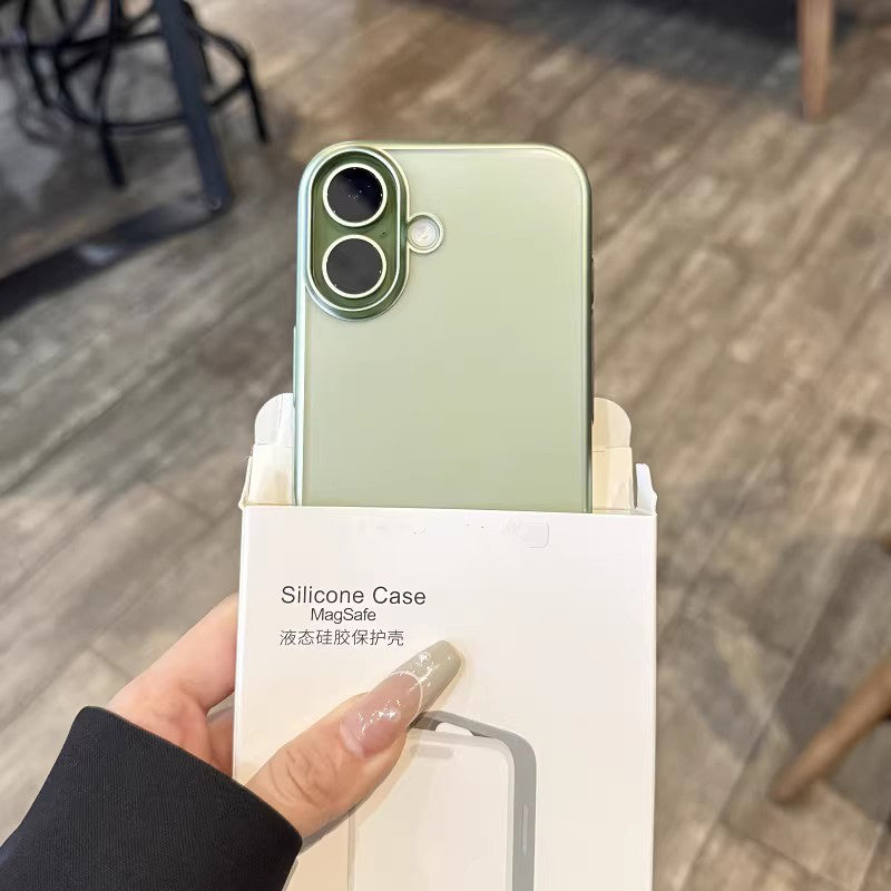 Yaşıl adaçayı ilə yaxşı birləşir! ! iPhone17 mobil telefon qutusu üçün uyğundur, yeni yüngül və şaxtalı elektrokaplama Apple 17 tutqun şəffaf sadə çərçivə, yüksək səviyyəli düşməyə qarşı kişilər və qadınlar üçün sərt çanta