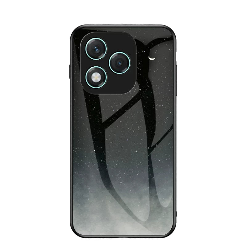 Boyalı şüşəli Honor 400 Lite telefon korpusu, Honor 400 Lite qoruyucu korpusu, xəyalpərəst ulduzlu səma tam örtüklü damcıdan qorunma ABR-NX1 shell N31C1 kişilər və qadınlar üçün yeni ultra nazik korpus, xarici versiya üçün uyğundur.