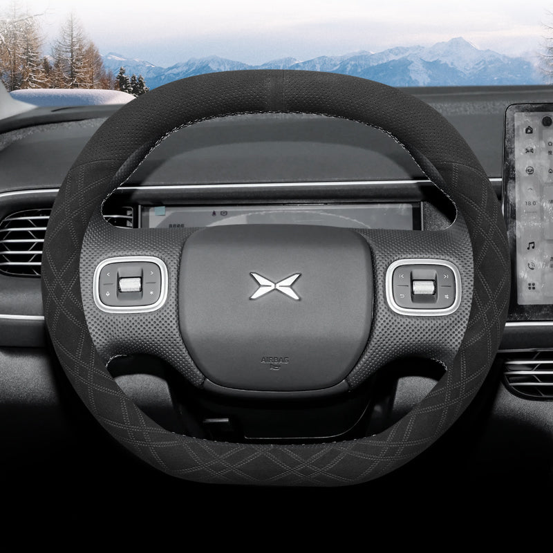 2023 XPeng G6 Steering Wheel Cover, Ultra Thin Suede Leather, Specially Designed for P7i, G9, P5, G3 and P7 Car Steering Wheel Covers, Winter Use