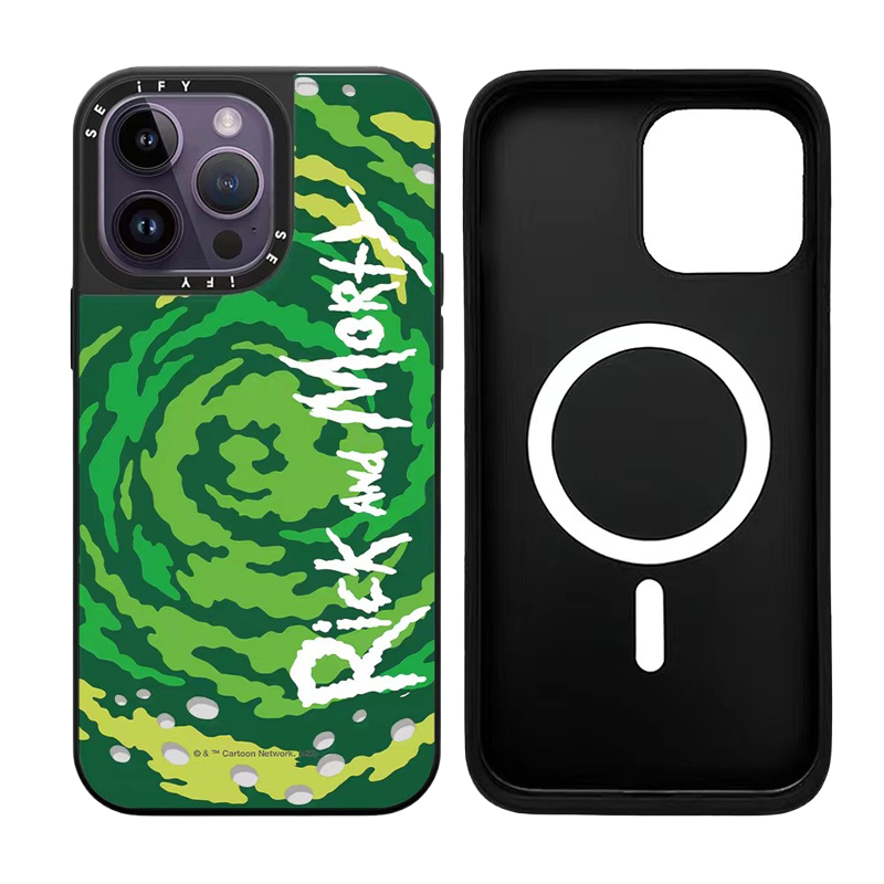 CASETiFiY Əməkdaşlıq Rick and Morty 16 Pro, iPhone 17 Pro Max və Apple 15 Plus Telefon Qabı ilə Uyğundur 12 Trendy Qab 13 Damlama Qoruyucu 14 Güzgü Yaradıcı Maqnit Yapışqanlı Huaqiangbei Qadınlar üçün Əvəzedici