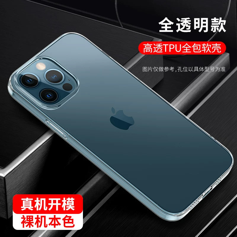 Şəffaf 13 Apple 14 12 Apple 16 15 Pro max mobil telefon qutusu üçün uyğundur