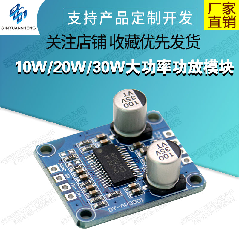 10W/20W/30W yüksək güclü gücləndirici modul D Sinfi rəqəmsal gücləndirici lövhə 12V/24V enerji təchizatı DY-AP3001