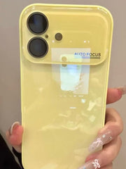 Koreya ins sadə dopamin bərk rəngli şüşə iphone17promax cib telefonu qutusu Apple 16 qoruyucu örtük 14 yüksək səviyyəli 13 yeni 15pro hər şey daxil lens maks mobil telefon qutusu p