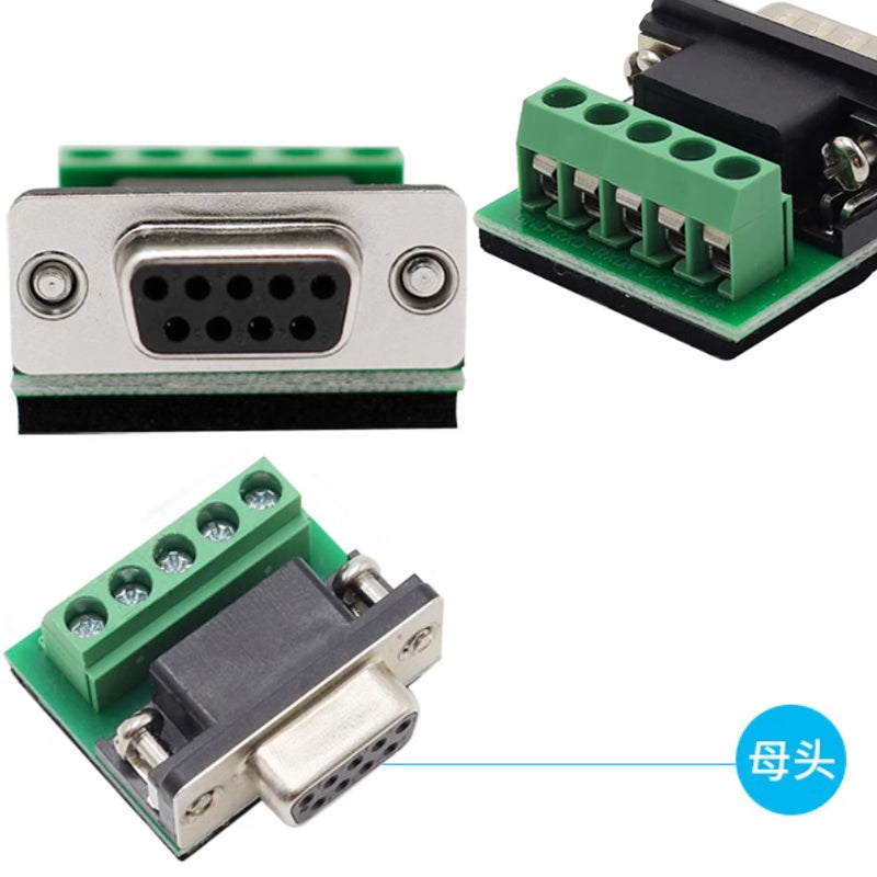 RS232/RS485/RS422/TTL terminal bloku DB9 qadın/kişi terminalı qaynaqsız terminal portu
