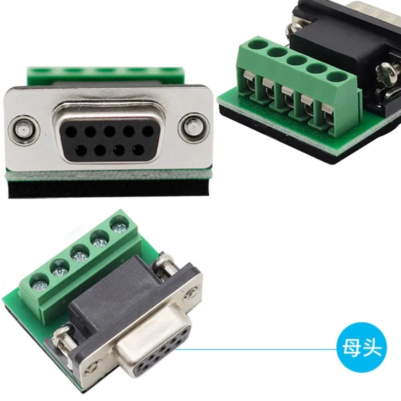RS232/RS485/RS422/TTL terminal bloku DB9 qadın/kişi terminalı qaynaqsız terminal portu