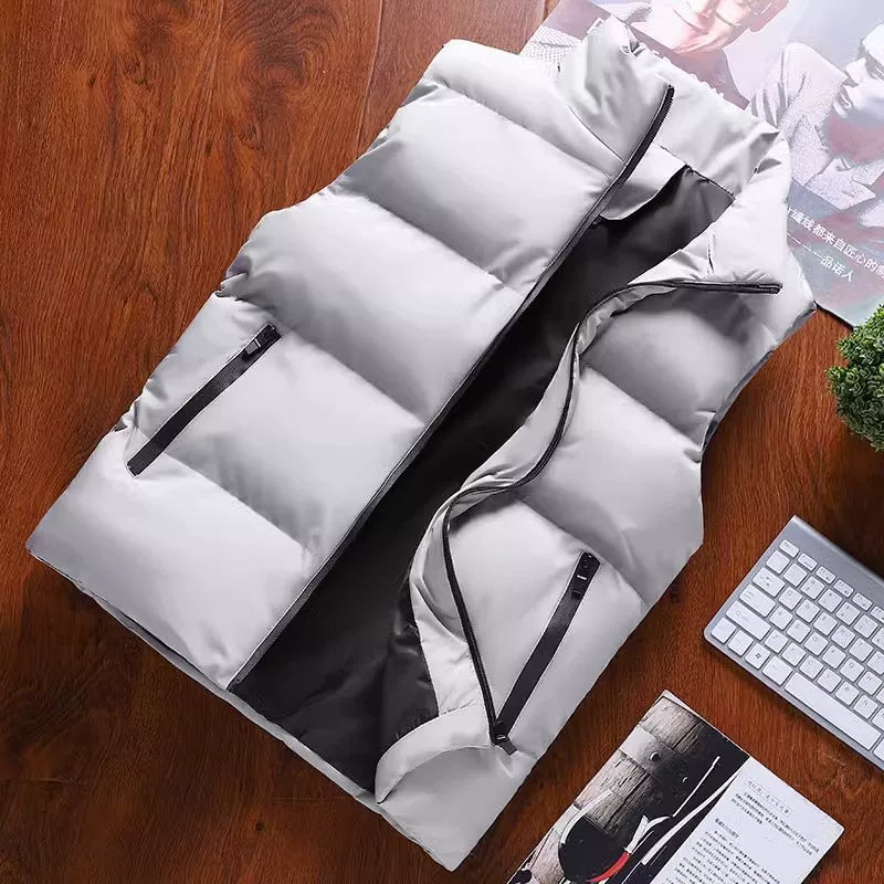 Kişilər üçün tüklü pambıq jilet, əsas beynəlxalq brendlərdən ucuz qiymətə, əlavə qalın, böyük ölçüdə, qış üçün isti və genişdir.