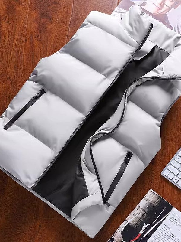 Kişilər üçün tüklü pambıq jilet, əsas beynəlxalq brendlərdən ucuz qiymətə, əlavə qalın, böyük ölçüdə, qış üçün isti və genişdir.