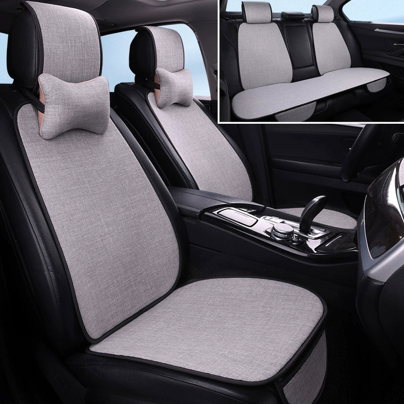 Avtomobil Yastığı Bütün İl Boyu Neytral Kətan Kiçik Bel Yay Nəfəs ala bilən Pambıq Kətan Sürüşməyən Sərin Yastıq Minimalist Oturacaq Örtüsü Oturacaq Yastığı