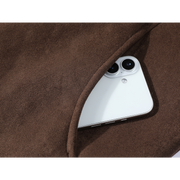 Cholisa-nın çox şirin, yun astarlı, qalınlaşdırılmış quzu yunundan zamşa paltosu, qadınlar üçün isti qış üst geyimi.