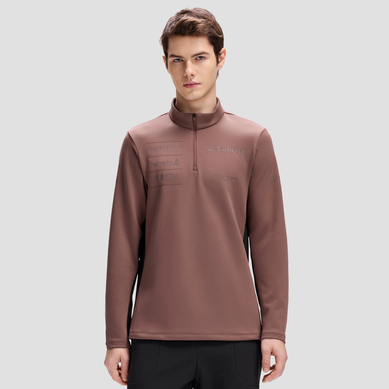 DESCENTE SKI STYLE Seriyası İdman Gündəlik Kişilər üçün Uzaq İnfraqırmızı Yun Astarlı Uzunqol Trikotaj Sviter