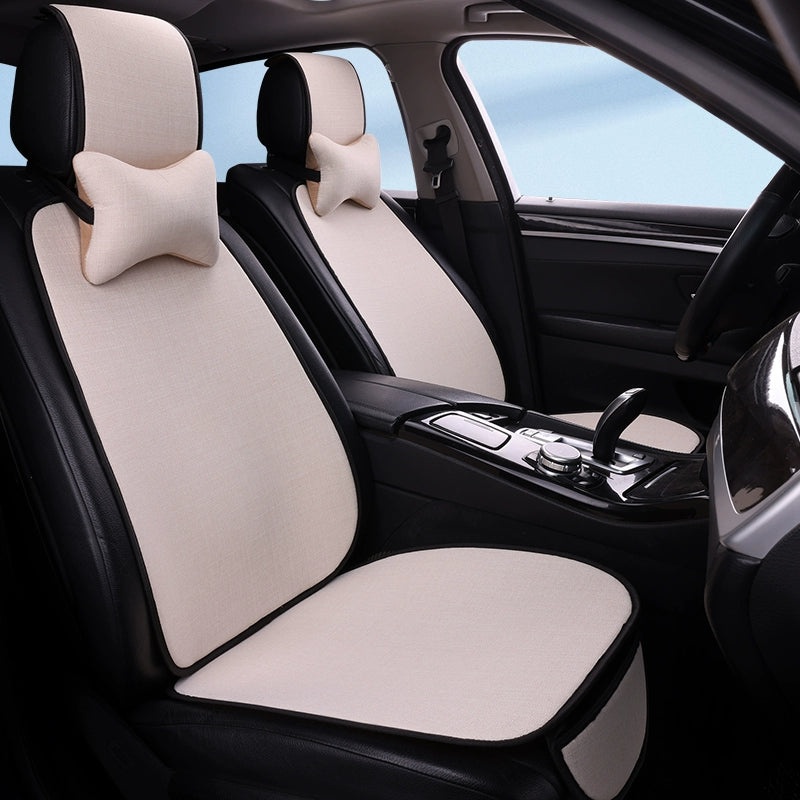 Avtomobil Yastığı Bütün İl Boyu Neytral Kətan Kiçik Bel Yay Nəfəs ala bilən Pambıq Kətan Sürüşməyən Sərin Yastıq Minimalist Oturacaq Örtüsü Oturacaq Yastığı