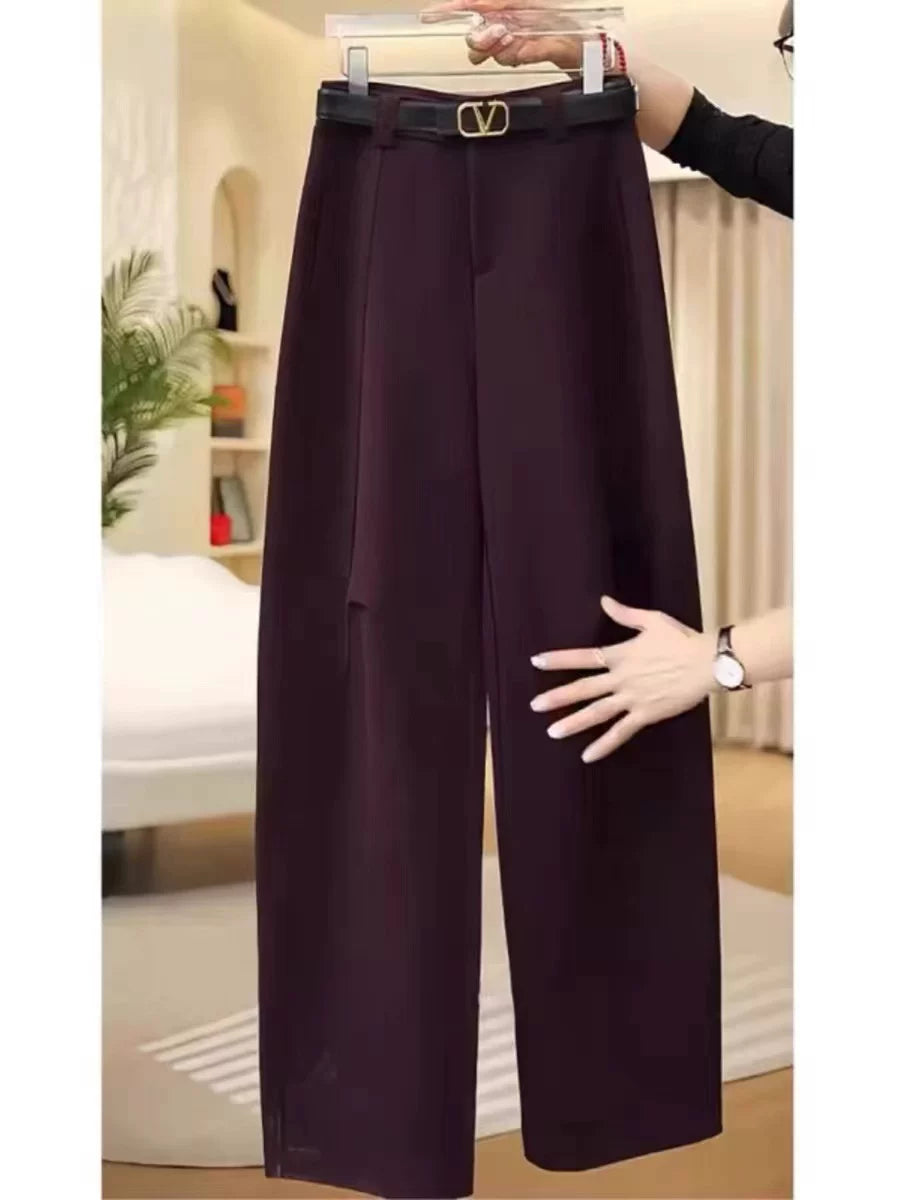 Böyük Ölçülü Qadın Geyimləri 2026 Yaz Yeni Stil Yüksək Bel Arıqladıcı Banan Əyri Şalvar Şişman MM Arıqladıcı Boş Düz Ayaqlı Şalvar