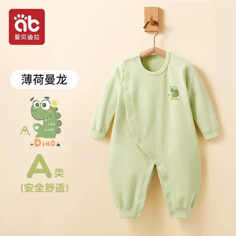 Körpə bodi qış geyimi, yeni doğulmuş körpə üçün A sinifli sıx oturan paltarlar, oğlan və qız körpəsi üçün əsas təbəqə təmiz pambıq pijama qış