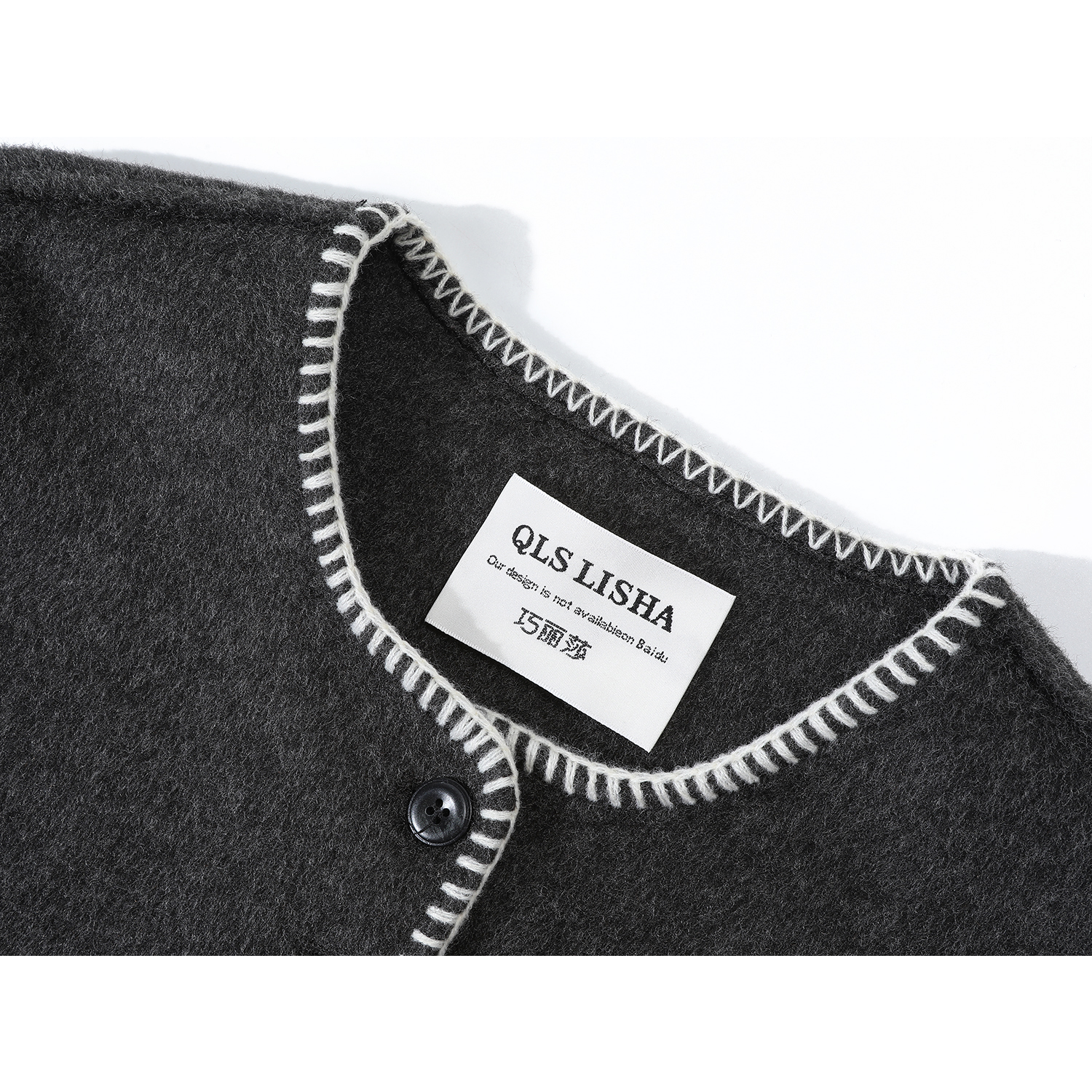 Cholisa Koreya üslubunda, qış üçün qalınlaşdırılmış, Hepburn üslubunda, yüksək keyfiyyətli tünd boz yun palto, payız üçün qısa yun top.