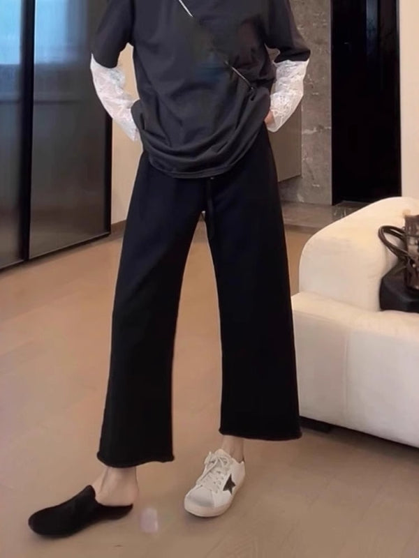 Armud formalı və bir az dolğun bədən quruluşlu bədən quruluşlu insanlar üçün 2026-cı il yay yeni stilində qısa şalvar və bükülmüş düz ayaqlı idman şalvarı - Arıqladıcı enli ayaqlı şalvar