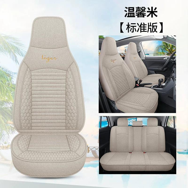 2025 BYD Hiace 07 DM-i Linen Fabric Seat Covers, All Season Universal Car Seat Cushions