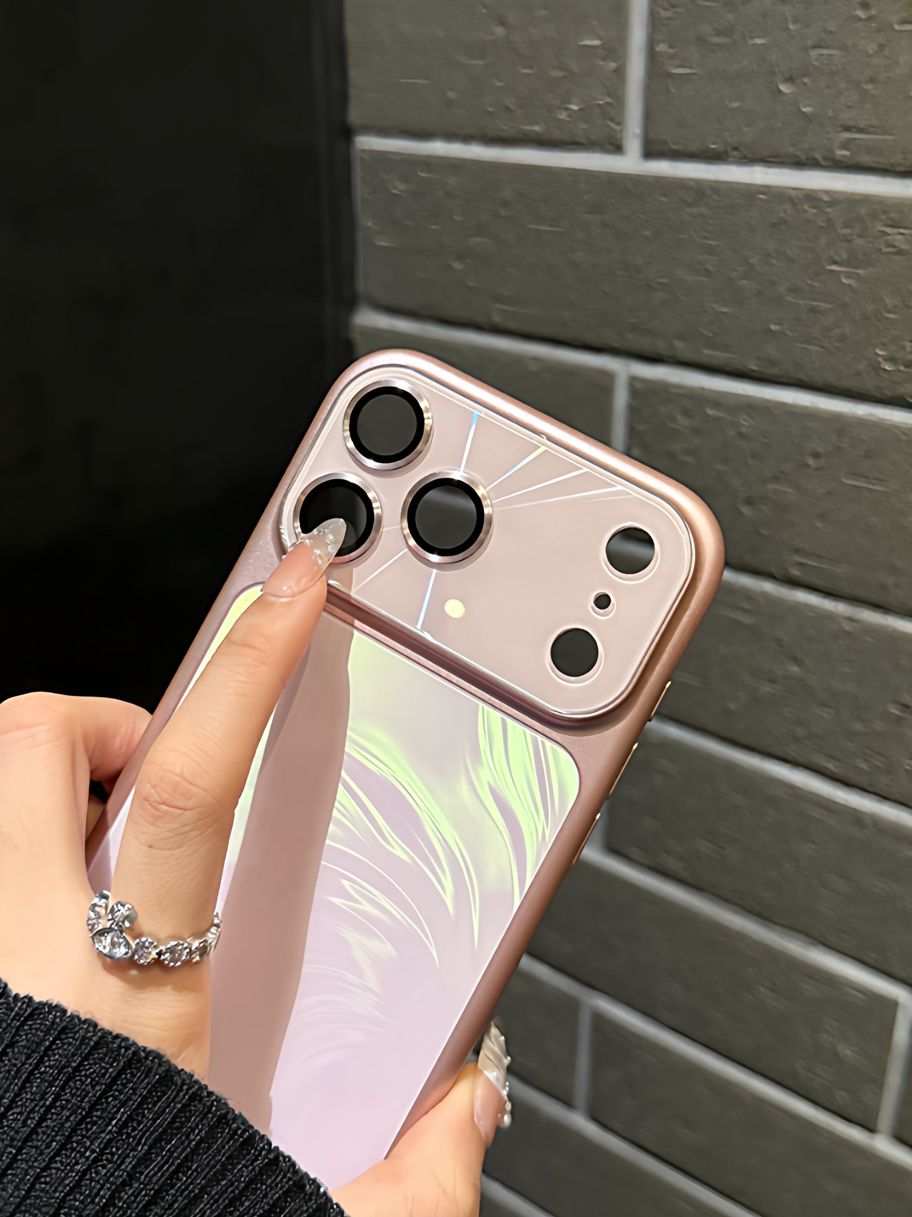 Apple 17promax mobil telefon qutusu üçün uyğundur 16pro yeni iphone15 lazer 14p qadın ins trend 13 böyük pəncərə 12 akril 11 obyektiv hər şey daxil 17 hava düşməyə qarşı 16plus qoruyucu örtük