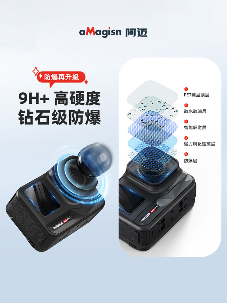 aMagisn kölgə daşı üçün uyğundur Insta360 AcePro HD temperli film partlayışa davamlı qoruyucu film lens ekran aksesuarları