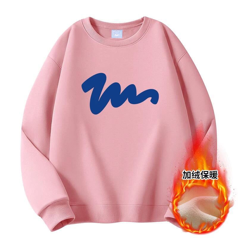 GLM Kişi və Qadınlar üçün Yun Astarlı Dəyirmi Yaxalı Sviter, Payız/Qış İstiliyi, Ağır Çəkili Stil, Amerika Boş Forması, Dəbli Brend Əsas Qat, Kişi Geyimləri