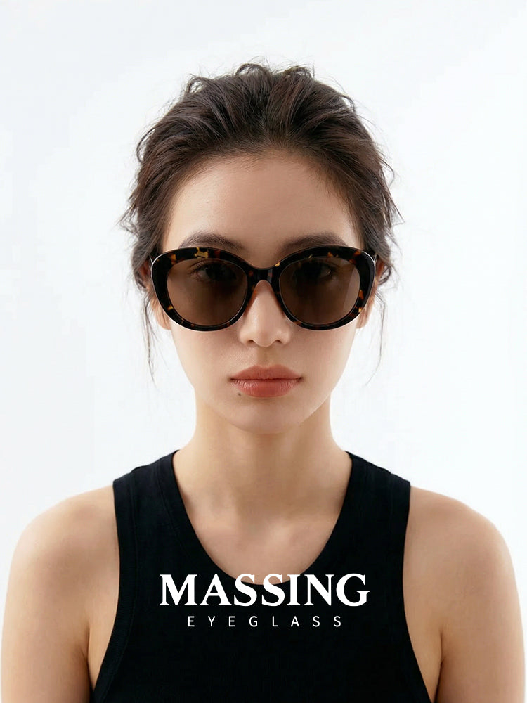 massing【25 yeni üslub】Dəbli günəş eynəkləri Avropa və Amerika retro şəxsiyyəti böyük çərçivə üzünü göstərən kiçik dəyirmi çərçivəli günəş eynəkləri 031
