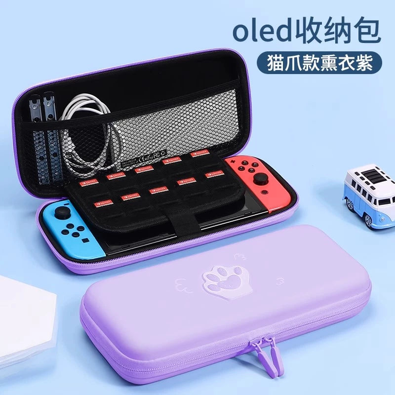 Youchengbang keçid saxlama çantası Nintendo ns2 qoruyucu qutu, sevimli pişik pəncəsi 2 nəsil oyun qutusu, ikinci nəsil ana qutu, şəhərətrafı sərt çanta qutusu, portativ böyük tutumlu lite aksesuarların tam dəsti üçün uyğundur